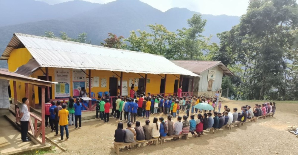 Students and others during an event held at GMS Chendang village under Tuensang district. (Photo Courtesy: CRSU)